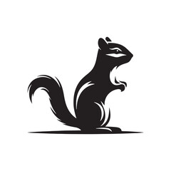 Stylish chipmunk silhouette for innovative artistic designs - Chipmunk black vector
