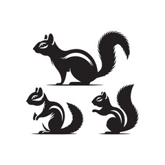 Simplified chipmunk silhouette for modern digital and print artwork - Chipmunk illustration - minimallest chipmunk vector
