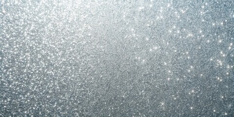 Fototapeta premium Glowing silver foil glitter paper wall with copy space for abstract texture background