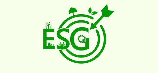 ESG icon concept for environment, society and governance in sustainable business and green business. on a white background