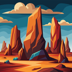 landscape with mountains rock formations