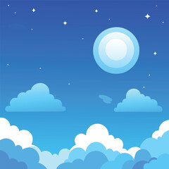 night sky with clouds