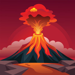 Erupting volcanoe Mountain