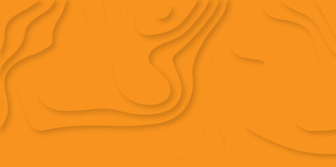 Abstract orange paper cut background with lines. Background of the topographic map. Orange wave paper curved reliefs abstract background. Realistic papercut decoration textured with wavy layers.
