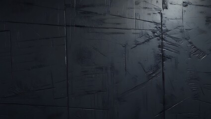 Dark surface with an uneven texture and scratches, creating an abstract and distressed look, perfect for industrial backgrounds.