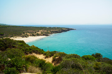 Idyllic seascape. Estrecho Natural Park, Cadiz. Southern Spain. Paradise.