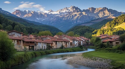 Discover Potes, a captivating village nestled amidst the majestic Picos de Europa mountains. Its traditional houses and the meandering Deva River create a picturesque scene that will enchant you.