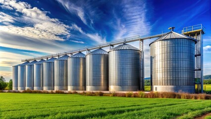 Storage silos for agricultural products in the countryside