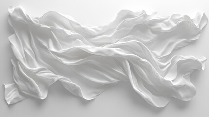 Obraz premium Flowing White Fabric on Neutral Background Generative AI