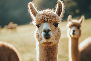 Obraz premium Alpaca in a mountain.