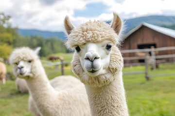 Obraz premium Alpaca in a mountain.