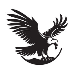 Detailed condor silhouette for modern artistic uses - Condor illustration - minimallest condor vector
