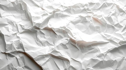 Obraz premium Crumpled White Paper Texture Background Generative AI