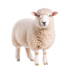 A cute, fluffy sheep standing gracefully, showcasing its soft wool coat and gentle expression, perfect for nature-themed projects.