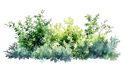 Obraz premium Watercolor Painting of Lush Green Foliage
