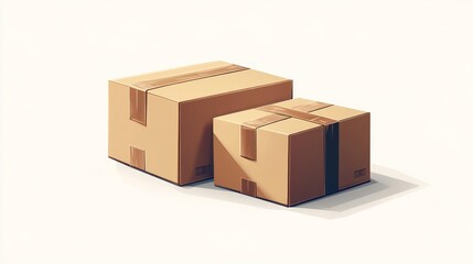 Fototapeta premium Two cardboard shipping boxes Generative AI