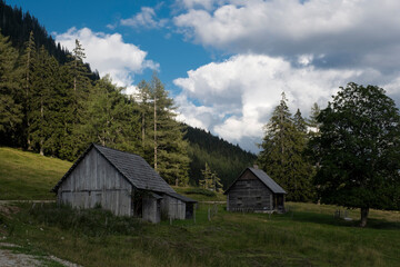 Obraz premium Ancient alpine hut, Austria.