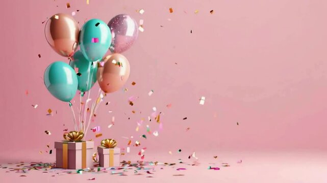 balloons and confetti