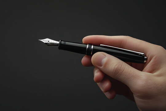 Hand Holding a Pen Ready to Write