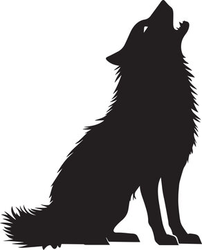 recommend clip art: wolf howling halloween simple silhouette black