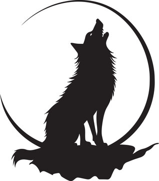 recommend clip art: wolf howling halloween vector silhouette black