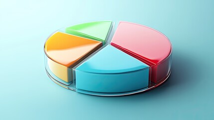 Fototapeta premium 3D pie chart of business cost structure with clear areas for text and no people