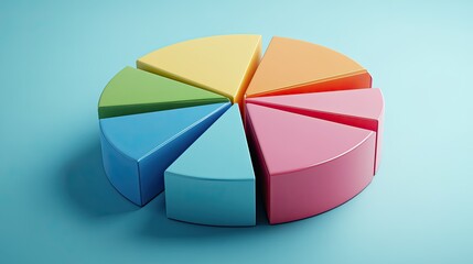 Obraz premium 3D pie chart showing business costs with ample space for notes and labels