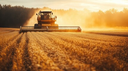 Obraz premium South Asian machinery for harvesting pulses in a field, no people, copy space