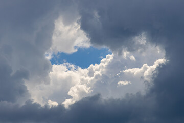 Clearing in a cloudy sky