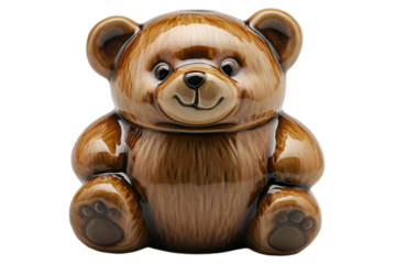 a brown bear shaped ceramic object. 