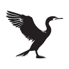 Stylish cormorant silhouette for diverse artistic projects - Cormorant black vector

