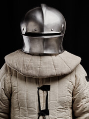 Medieval armor protection. Knight helm.