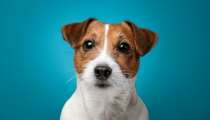 Jack Russell Terrier dog on colored background