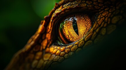  A detailed view of a dragon's eye, displaying a green-yellow iridescent pattern on its outer layer