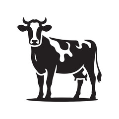 Minimalistic cow silhouette for modern and versatile designs - Cow illustration - minimallest cow vector
