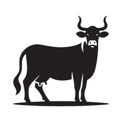 Unique cow silhouette for various creative media - Cow black vector
