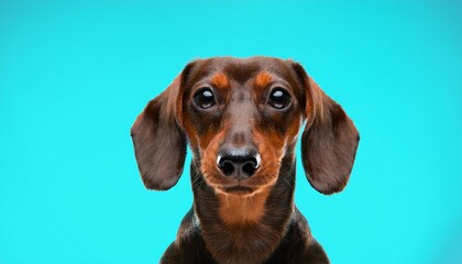 Dachshund dog on colored background