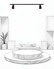 3d podium background for product showcase