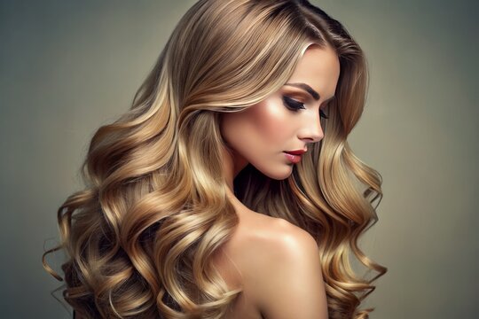 Soft, silky, and sun-kissed locks cascading down the back, with subtle highlights and gentle waves framing a radiant
