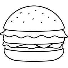 burger line art vector illustration
