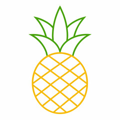 pineapple vector line art vector illustration