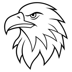 bald eagle head line art logo