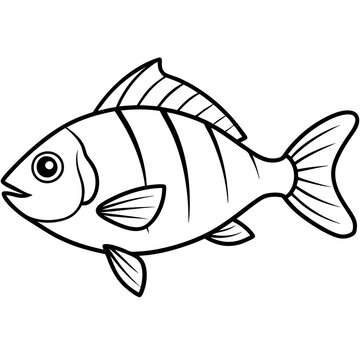 recommend clip art: fish line art vector illustration