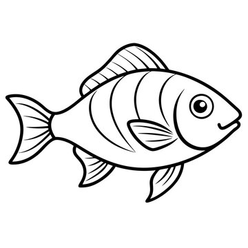 recommend clip art: fish line art vector illustration