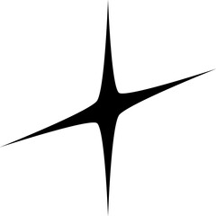 Retro Y2K star and sparkle abstract symbol