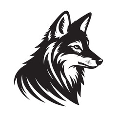 Minimalistic coyote silhouette for modern media applications - Coyote black vector
