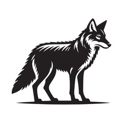 Captivating coyote silhouette for innovative design work - Coyote illustration - minimallest coyote vector
