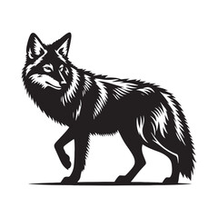 Creative coyote silhouette for unique design projects - Coyote illustration - minimallest coyote vector
