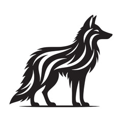 Unique coyote silhouette for innovative design and media - Coyote black vector
