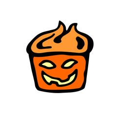 Pumpkin pudding, dessert for Halloween
